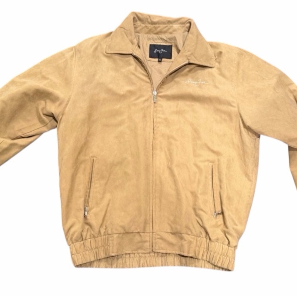 Vintage Sean John Bomber Faux Suede zip up jacket with front pockets LX